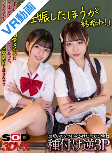 【VR】ボクにホレてるっぽい溺愛メイドにエッチなご奉仕をしてもらっている最中に、ボクの事が大好きなツンデレ幼馴染と鉢合わせ！！「先に妊娠したほうが結婚ね！」お互いのプライドをかけた全力ご奉仕！種付け逆3P