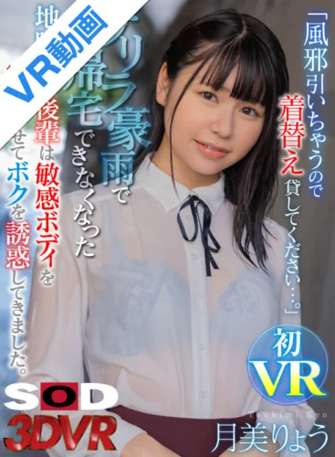 【VR】「風邪引いちゃうので着がえ貸してください…。」ゲリラ豪雨で帰宅できなくな った地味目な後輩は敏感ボディを密着させてボクを誘惑してきました。 月美りょう